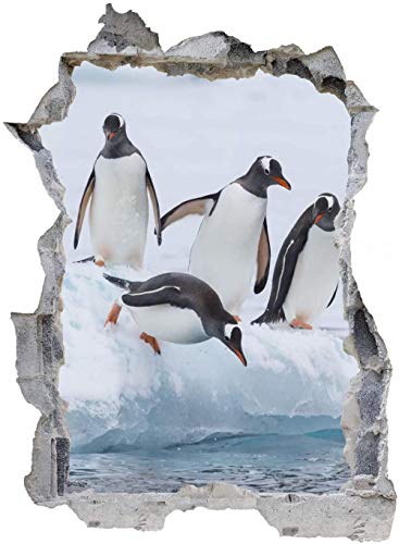 3D Wandtattoo Tapete Pinguin Küche Wand Aufkleber Wanddurchbruch Deko Wandbild Wandsticker, Wandbild Größe 50x70cm von Gnailur