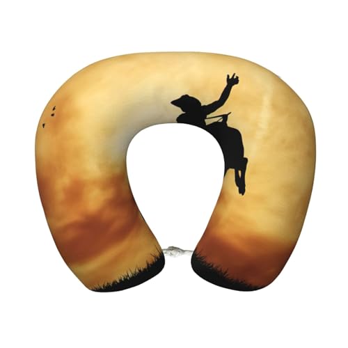 Gnbmvcc Cool Bull Riding Memory Foam Reise Nackenkissen Auto Büro Essential Flugkissen für eine lange Strecke Schlafruhe von Gnbmvcc