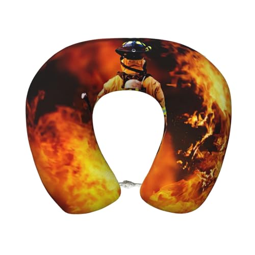 Gnbmvcc Feuerwehrmann Feuerwehrmann Flamme Memory Foam Reise Nackenkissen Auto Büro Essential Flugkissen für eine lange Strecke Schlafruhe von Gnbmvcc