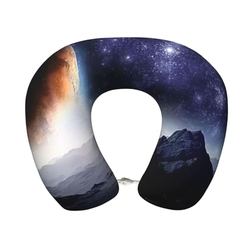 Gnbmvcc Galaxy Nature Milchstraße Atmosphäre Planet Memory Foam Reise Nackenkissen Auto Büro Essential Flugkissen für eine lange Strecke Schlafruhe von Gnbmvcc