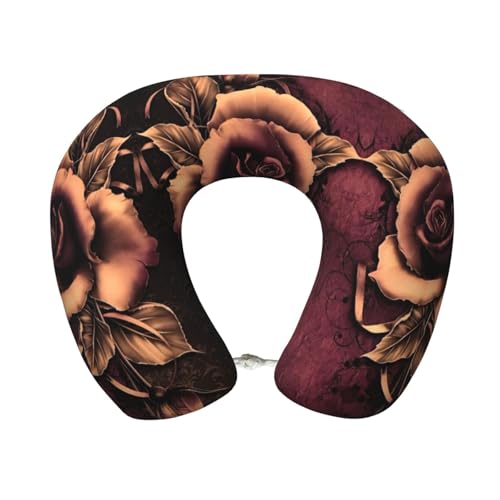 Gnbmvcc Gothic Rose Memory Foam Reise Nackenkissen Auto Büro Essential Flugkissen für eine lange Strecke Schlafruhe von Gnbmvcc