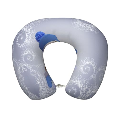 Gnbmvcc Niedliches Snowboard Schneemann Memory Foam Reise Nackenkissen Auto Büro Essential Flugkissen für eine lange Strecke Schlafruhe von Gnbmvcc