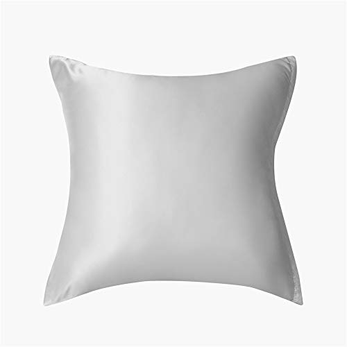 Gnomvaie Weiß 2er Set Satin Kissenbezüge 80x80 cm, Glatt Angenehm Mikrofaser Kissenbezug, Einfarbig Glänzend Seide Kopfkissenbezug von Gnomvaie