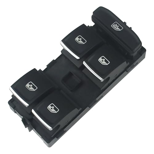 Autofensterschalter Rot/Weiß Licht Elektrische Power Fenster Haupt Control Taste Für VW Für Golf MK7 Für Passat B8 Für Sitz 2013-2018 5G0959857 Elektrische Fensterschalter(Electroplate Red) von Gnshdg