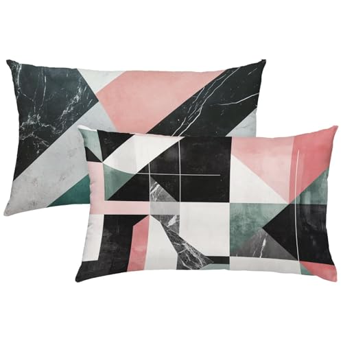 Gitter Kissenbezug 40x80, Outdoor Kissen Marmor 2er Set Outdoor Kissenbezug, Doppelseitig Drucken Wetterfest Leinen Kissen Unsichtbarem Reißverschluss für Deko Wohnzimmer Modern Garten Terrassen X-449 Gitter Kissenbezug 40x80, Outdoor Kissen Marmor 2er Set Outdoor Kissenbezug, Doppelseitig Drucken Wetterfest Leinen Kissen Unsichtbarem Reißverschluss für Deko Wohnzimmer Modern Garten Terrassen X-449 von Gnulguxo