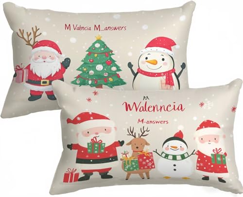 Kissenbezug 30x50 Kopfkissenbezug Ältere Kissenbezug Weihnachten Sofakissen, Samt kissenbezüge 2er Set HD Drucken mit Verstecktem Reißverschluss für Garten Balkon Wohnzimmer Geschenke für Frauen X-668 Kissenbezug 30x50 Kopfkissenbezug Ältere Kissenbezug Weihnachten Sofakissen, Samt kissenbezüge 2er Set HD Drucken mit Verstecktem Reißverschluss für Garten Balkon Wohnzimmer Geschenke für Frauen X-668 von Gnulguxo