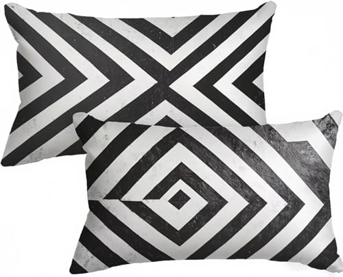 Kissenbezug 40 x 70 Kopfkissenbezug 40x70 2er Set, Outdoor Kissen Streifen Dekokissen Abstrakt Samt HD Drucken Rechteck Sofakissen mit Verstecktem Reißverschluss für Sofa Wohnzimmer Schlafzimmer X-589 Kissenbezug 40 x 70 Kopfkissenbezug 40x70 2er Set, Outdoor Kissen Streifen Dekokissen Abstrakt Samt HD Drucken Rechteck Sofakissen mit Verstecktem Reißverschluss für Sofa Wohnzimmer Schlafzimmer X-589 von Gnulguxo