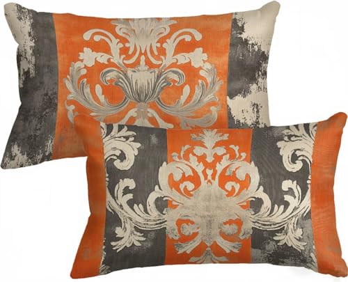 Kissenbezug 60 x 80 Orange Kissenbezug Herbst Kissen nordisch Muster 2er Set Leinen Zierkissenbezüge Doppelseitig Drucken mit Unsichtbarem Reißverschluss für Deko Wohnzimmer Geschenke für Frauen X-211 Kissenbezug 60 x 80 Orange Kissenbezug Herbst Kissen nordisch Muster 2er Set Leinen Zierkissenbezüge Doppelseitig Drucken mit Unsichtbarem Reißverschluss für Deko Wohnzimmer Geschenke für Frauen X-211 von Gnulguxo