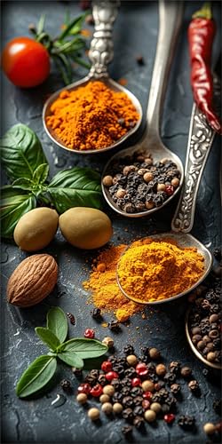 Malen Nach Zahlen Erwachsene Gewürze Paint by Numbers Küche Malen Nach Zahlen Groß 30x60cm, DIY Acrylfarbe Ölgemälde Set mit 3 Pinseln und Acrylfarbe Knitterfreie Leinwand, Wanddeko Wohnzimmer X-9272 von Gnulguxo