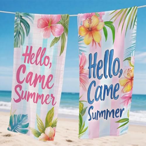 Mikrofaser Strandtuch 80x160cm, Rosa Strandtuch Sommer Microfaser Handtücher Saunahandtuch Stranddecke Sandfrei Saugfähig Schnelltrocknendes Leichtes Sporthandtuch für Strand Reise 2er Set, Model208 von Gnulguxo