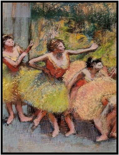 Gnvkd Ecbxz Edgar Degas Poster '' Tänzer in Grün & Gelb '' Leinwand Wandkunst Vintage Gemälde Edgar Degas Drucke für Home Decor Bilder 40x60cm Kein Rahmen von Gnvkd Ecbxz