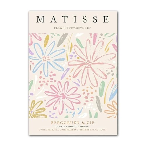 Gnvkd Ecbxz Henri Matisse Poster Blume Leinwand Gemälde Dänische Pastell Wandkunst Matisse Drucke für modernes Wohnzimmer Wohnkultur Bild 40x60cmx1 Kein Rahmen von Gnvkd Ecbxz
