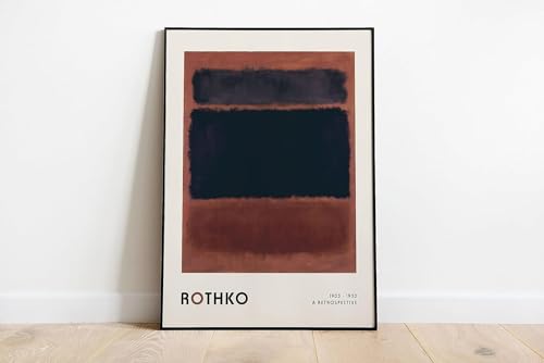 Gnvkd Ecbxz Mark Rothko-Ausstellungsposter, dunkle abstrakte Leinwand-Wandkunst, berühmte Gemälde, Mark Rothko-Drucke für Moderne Heimdekoration, Bild, 40 x 60 cm x 1, ohne Rahmen von Gnvkd Ecbxz