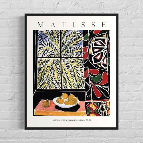 Gnvkd Ecbxz Matisse Poster Interieur mit ägyptischem Vorhang Leinwand Gemälde Abstrakte Matisse Wandkunst Matisse Drucke für Wohnzimmer Dekor Bilder 40x60cm Kein Rahmen von Gnvkd Ecbxz