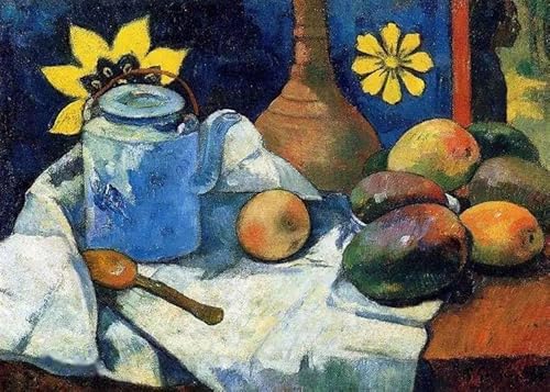 Gnvkd Ecbxz Paul Gauguin Poster《Stillleben mit Teekanne und Früchten》Leinwand Gemälde Abstrakte Wandkunst Paul Gauguin Drucke für Wohnkultur Bild 50x70cm Kein Rahmen von Gnvkd Ecbxz