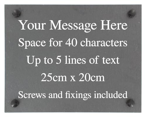 Go Find A Gift Schiefertafel mit Wandbefestigung, personalisierbar, groß, 25 x 20 cm von Go Find A Gift