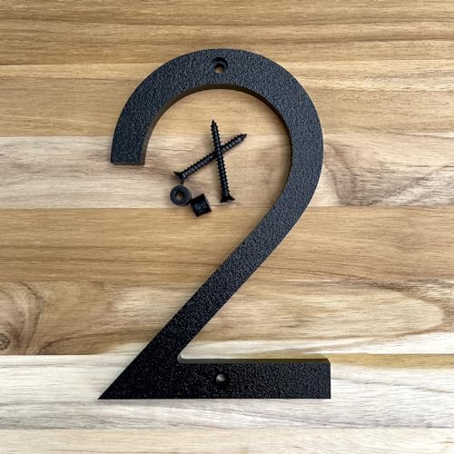 Hausnummern und Buchstaben aus Kunststoff, 12,7 cm, mit Beschlägen, Schwarz und Weiß, Nord Süd Ost West, Einheit A B, Nr. - Strich, 1/2 (2, schwarz) von Go Home Numbers