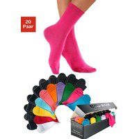 Go in Basicsocken "mit Baumwolle und Komfortbund, ohne drückende Naht", (Packung, 20 Paar) von Go In