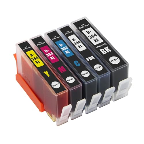 Go Inks 1 kompatibles Set mit 5 HP 364 XL Druckerpatronen Kompatibel/Nicht-OEM für HP Photosmart Drucker (5 Tinten) von Go Inks