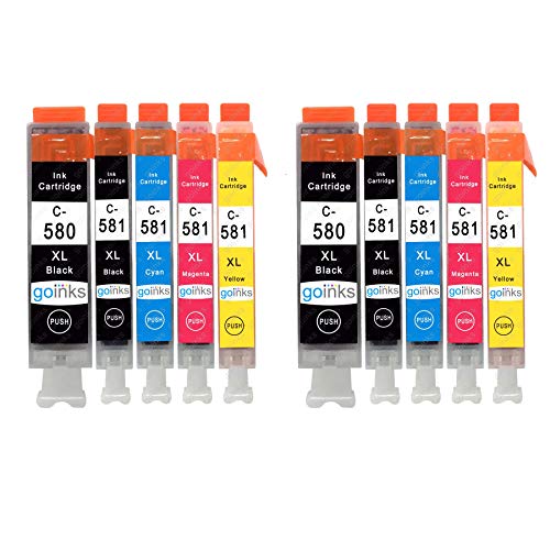 Go Inks 2 Satz von 5 Tintenpatronen zum Austausch von PGI-580 & CLI-581 Kompatibel/Nicht-OEM zur verwendung mit PIXMA Drucker (10 Tinten) von Go Inks