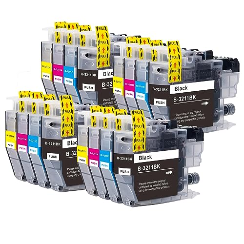 Go Inks 4 Tintenpatronen für Brother LC3211 kompatibel/Nicht-OEM für Brother DCP und MFC Drucker, 16 Stück von Go Inks