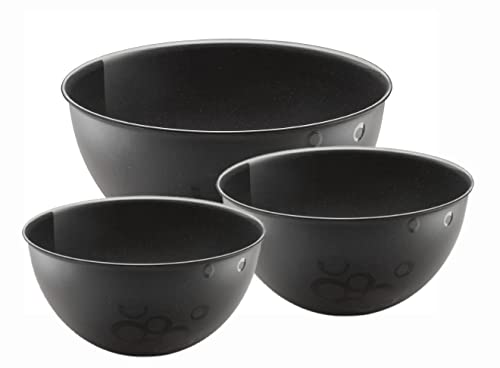 Go Practic 3-er Set Schüssel aus Kunsstoff | Quirltopf Rührschüssel-Set | Schüssel zum Vorbereiten von Speisen & Servieren | Salatschüssel Spülmaschinengeeignet 0,75 1,5 und 3 l Land von Go Practic
