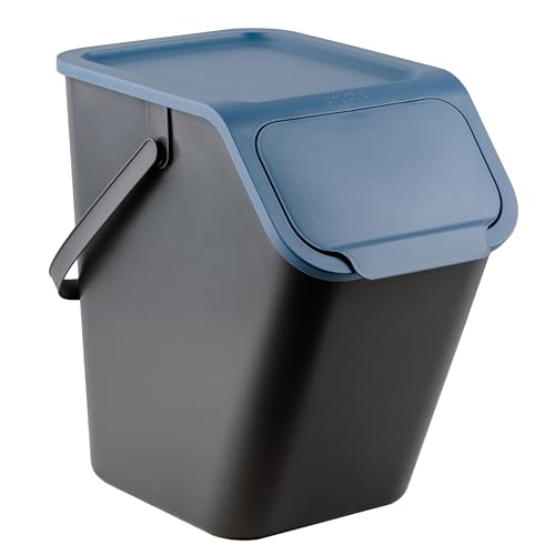 Go Practic Mülleimer Mit Deckel Küche 25 L Click-Function Abfalleimer Mülltrensystem Abfallbehälter Recycling Blau 1x25 l von Go Practic