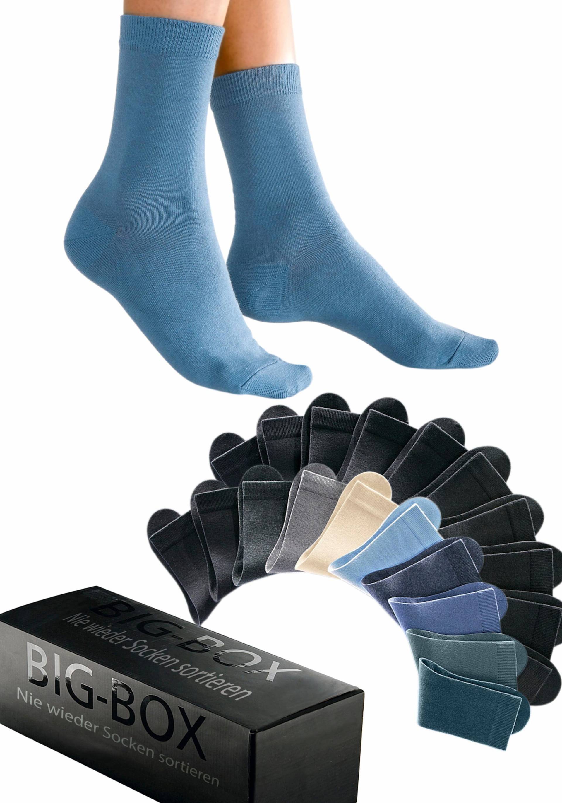 Basicsocken in 6x blau, 1x beige, 1x grau, 1x anthrazit, 11x schwarz von Go in von Go in