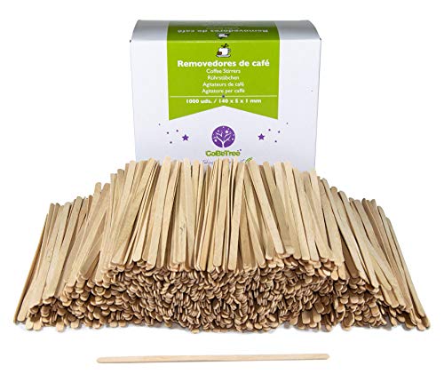 1000 Stk. Rührstäbchen 14 cm lange aus Holz. Einweg Kaffeestäbchen, Kaffee Holzrührstäbe. Sticks Für Tee und Kaffee. Holzstäbchen zum basteln von GoBeTree