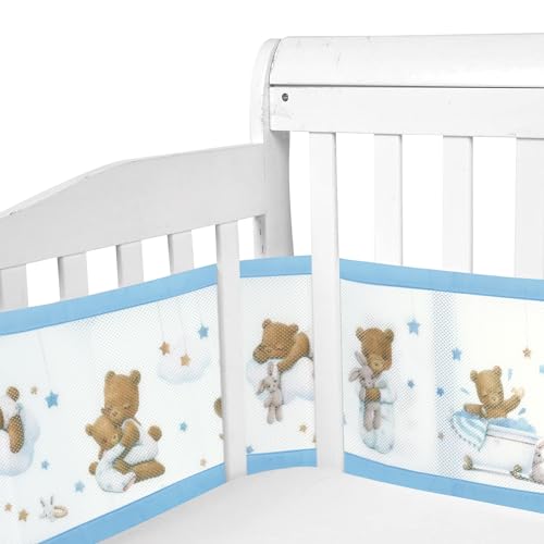 GoGou Bettumrandung Babybett,Baby Nestchen Bettumrandung,Babybett Umrandungen Anti-Airflow 3D-Mesh-Futter,Atmungsaktive Krippenumrandung für Kleinkinder von GoGou