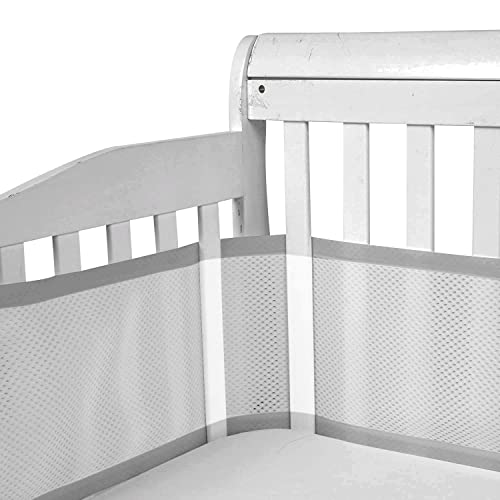 GoGou Bettumrandung Babybett,Baby Nestchen Bettumrandung,Babybett Umrandungen Anti-Airflow 3D-Mesh-Futter,Atmungsaktive Krippenumrandung für Kleinkinder von GoGou