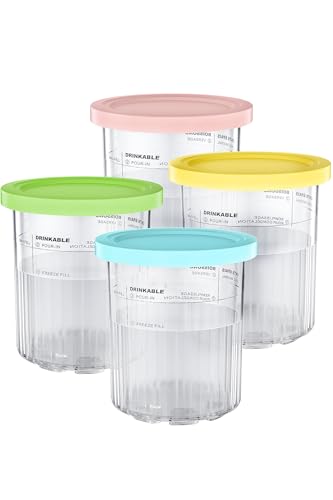 GoMaihe 4er-Set Creami Behälter für Ninja Creami NC501 Eismaschine - Tubs Zubehör von GoMaihe