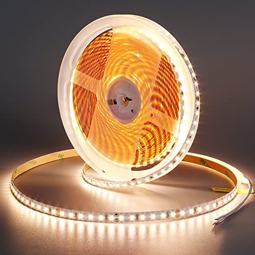 GOMING 20M LED Strip Warmweiss 3000K 24V LED Streifen Warmweiß 2400LED 144W LED Band Selbstklebend Hohe Helligkeit 12000Lm Nicht Wasserdicht IP20 LED Lichtband für Innen Heim Küche Deko(Nur Strip) von GOMING