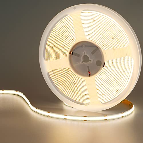 GOMING 24V 10M COB LED Strip Natürliches Weiß 4000K LED Streifen 384LED/M LED Band Selbstklebend CRI 93+ Hohe Helligkeit 6800lm Nicht Wasserdicht IP20 Lichtband für Heim Deko(Netzteil nicht Enthalten) von GOMING