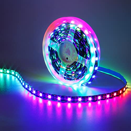 GOMING DC 5V WS2812B Individuell Adressierbar LED Streifen Licht 5M 300LED 5050SMD Flexible Schwarze PCB RGB LED Strip Vollfarbiger Traumfarbe IP20 Nicht Wasserdicht LED Band für Zuhause Party von GOMING