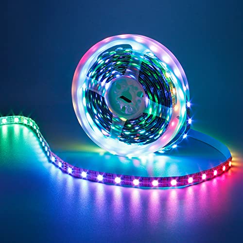 GOMING DC 5V WS2812B Individuell Adressierbar LED Streifen Licht 5M 300LED 5050SMD Flexible Weiß PCB RGB LED Strip Vollfarbiger Traumfarbe IP20 Nicht Wasserdicht LED Band für Zuhause Party von GOMING