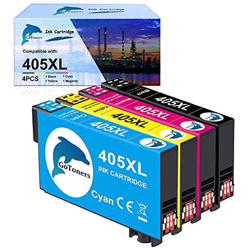 GoToners 405XL Multipack Kompatibel für Epson 405 XL Druckerpatronen für Workforce Pro WF-4820 WF-3820 WF-4830 WF-7840 WF-7830 WF-3825 WF-4825 WF-7835 Drucker (1 Schwarz, 1 Cyan, 1 Magenta, 1 Gelb) von GoToners