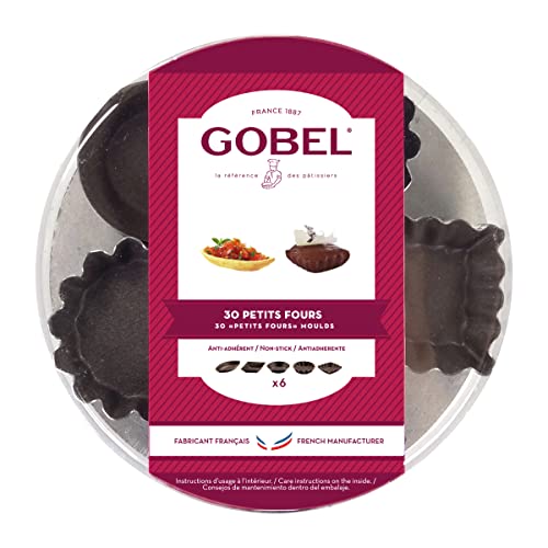 Gobel 285400 Backformen für Petits Fours, Antihaftbeschichtung, 30 Stück von Gobel