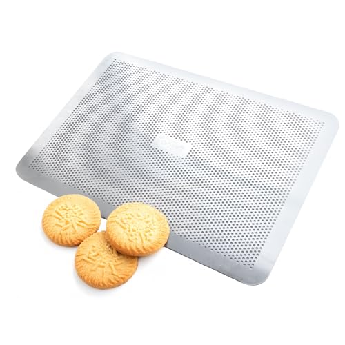 Gobel - Backblech perforiert ohne Rand - Backblech flach perforiert Aluminium - 30 x 40 cm - hergestellt in Frankreich von Gobel