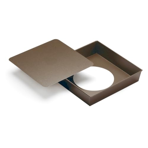 Gobel - Quadratische Muffinform mit beweglichem Boden - Stahl - Zweischichtige Antihaftbeschichtung - 22 x 22 x 5 cm. von Gobel