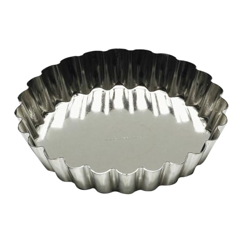 SCI Scandicrafts Kuchenform/Quiche-Form, geriffelt, fester Boden, 10,8 cm Durchmesser, Weißblech von Gobel