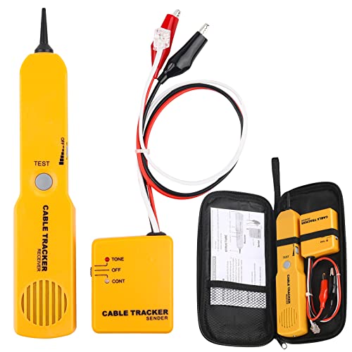 Cable Tracker, Gobesty Kabelfinder Kabeltester Leitungssucher, RJ11 Kabel-Tracer und Tongenerator, Multifunctional Netzwerktester Kabeltester zum Suchen und Verfolgen, Durchgang des Testschaltkreises von Gobesty