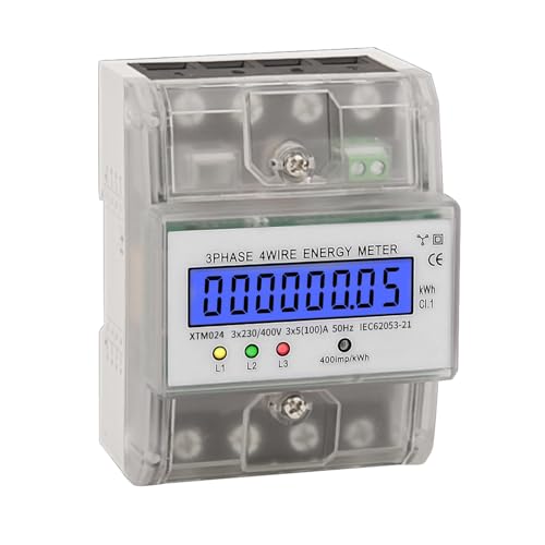 Gobesty Digitaler Stromzähler 3 Phasen, LCD 4-Draht Drehstromzähler 230/400V 5-100A Wechselstromzähler Geeicht Stromzähler Drei-Phasen-Elektro-Energiezähler für Din Hutschiene Zwischenzähler Strom Gobesty Digitaler Stromzähler 3 Phasen, LCD 4-Draht Drehstromzähler 230/400V 5-100A Wechselstromzähler Geeicht Stromzähler Drei-Phasen-Elektro-Energiezähler für Din Hutschiene Zwischenzähler Strom von Gobesty