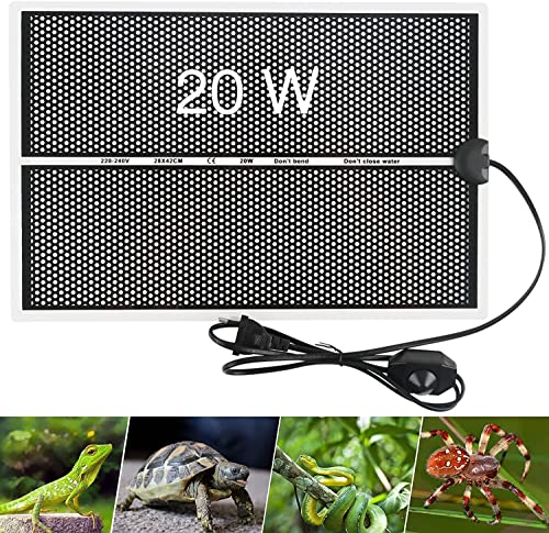 Gobesty Heizmatte Terrarium, 20W Einstellbar Reptil Heizmatten, Terrarium Heizkissen mit Temperaturregelung Reptilien Wärmematte für Schildkröte Schlangen Eidechse Spinne Gecko Amphibien (28 * 42cm) Gobesty Heizmatte Terrarium, 20W Einstellbar Reptil Heizmatten, Terrarium Heizkissen mit Temperaturregelung Reptilien Wärmematte für Schildkröte Schlangen Eidechse Spinne Gecko Amphibien (28 * 42cm) von Gobesty