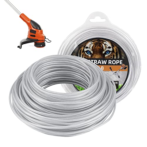 Gobesty Stahldraht Mähfaden Trimmerfaden, 3mmx41m Nylon Stahldraht Rasentrimmerfäden Rasentrimmer Schnur Trimmer Line Rasentrimmer Faden für Über gewachsenem Gras und Unkraut (Model A) von Gobesty