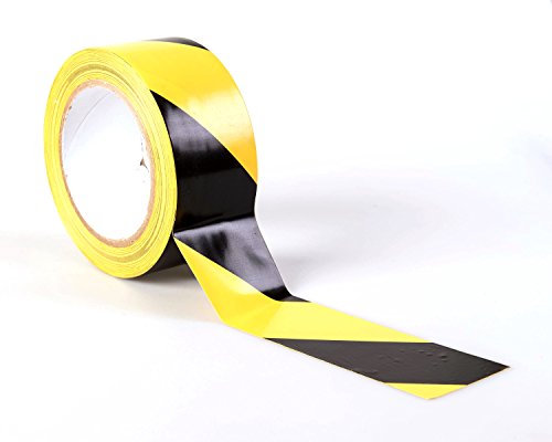 GTSE - Markierungsklebeband - 50 mm x 33 m - Selbstklebendes Absperrband - Gestreiftes Warnband zur Boden und Sicherheitsmarkierung, Flatterband - Gelb/Schwarz von GTSE