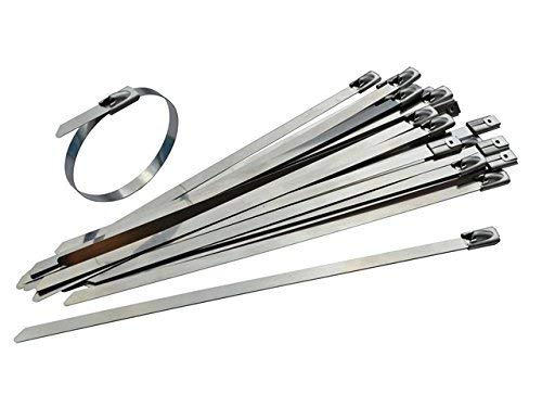 Kabelbinder 25 Stück aus Edelstahl – 150 mm x 4,6 mm – Hochwertige Kabelbinder aus Metall der Güteklasse 316 marinetauglich, von Gocableties von GOCABLETIES