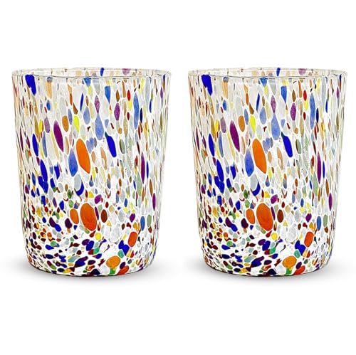 Gocce di Murano 2 Wassergläser, hergestellt nach der Tradition der Murano-Handwerker, mundgeblasenes und handgearbeitetes Glas, 300 ml – Wassergläser Glas Regenbogen Regen Gocce di Murano 2 Wassergläser, hergestellt nach der Tradition der Murano-Handwerker, mundgeblasenes und handgearbeitetes Glas, 300 ml – Wassergläser Glas Regenbogen Regen von Gocce di Murano