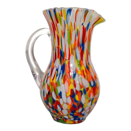 Gocce di Murano Krug Buvette 750 ml Made in Italy aus mundgeblasenem Glas. Hergestellt nach der Tradition der Murano-Handwerker, elegante Tischkaraffe von Gocce di Murano