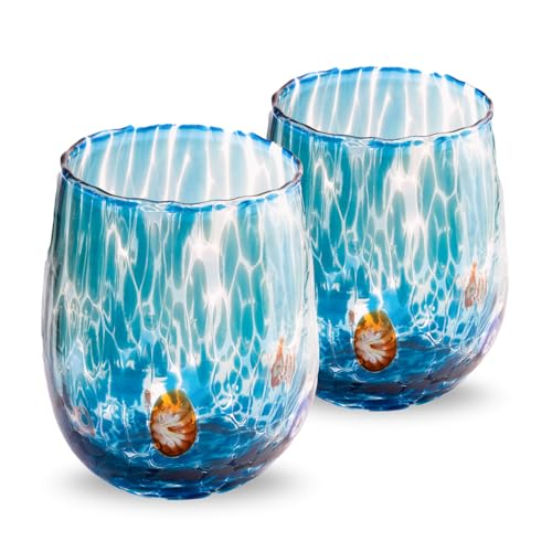 Gocce di Murano Wassergläser, hergestellt nach der Tradition der Murano-Handwerker, mundgeblasenes und handgearbeitetes Glas, 300 ml – Wassergläser Glas Regenbogen Regen Gocce di Murano Wassergläser, hergestellt nach der Tradition der Murano-Handwerker, mundgeblasenes und handgearbeitetes Glas, 300 ml – Wassergläser Glas Regenbogen Regen von Gocce di Murano